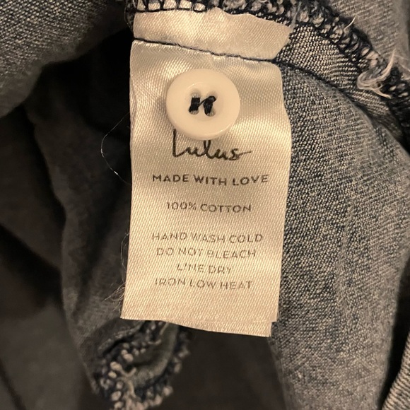 Lulus 100% cotton Uniquely Darling Denim Minidress w/ pockets - Picture 4 of 5